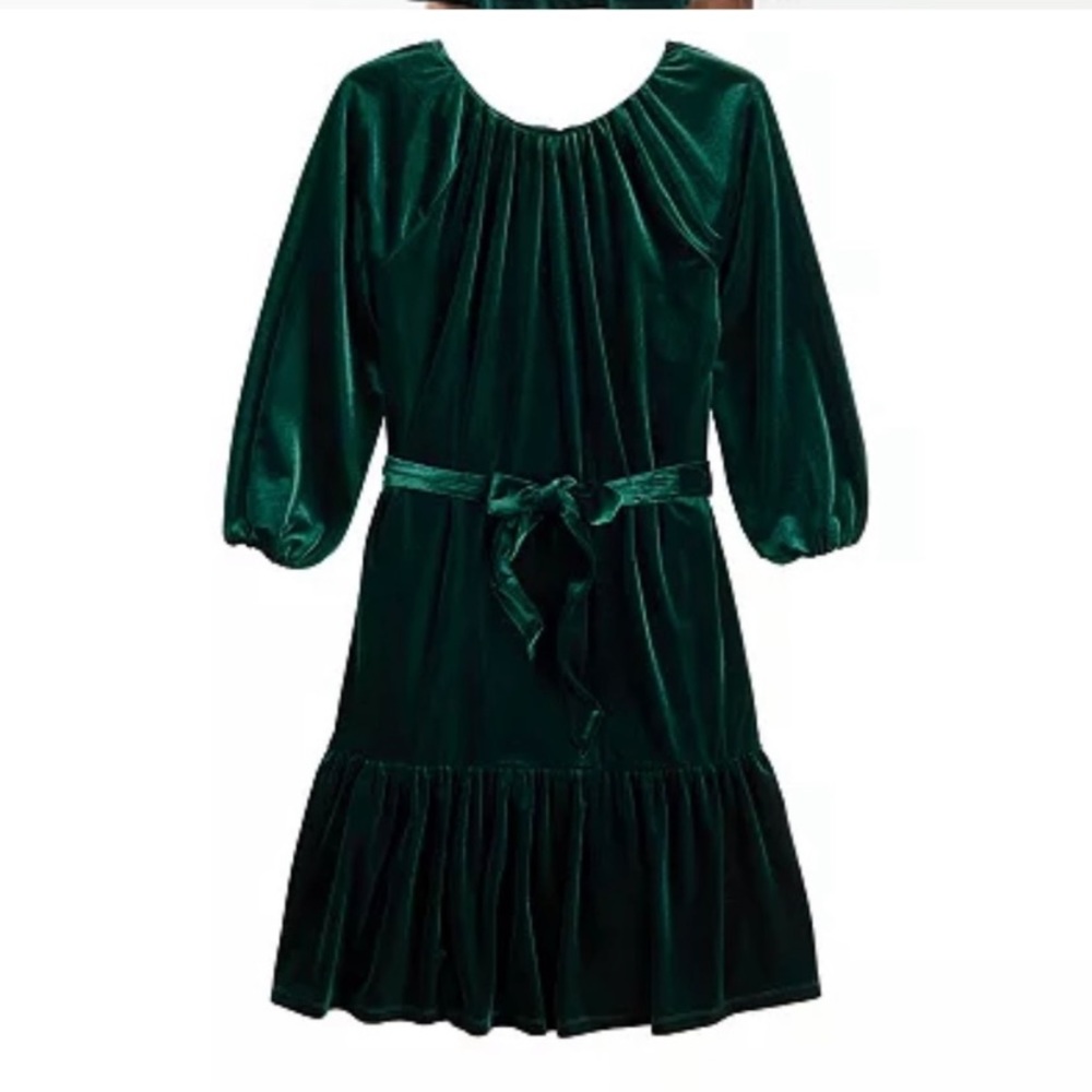 Draper James Velvet Green Dress